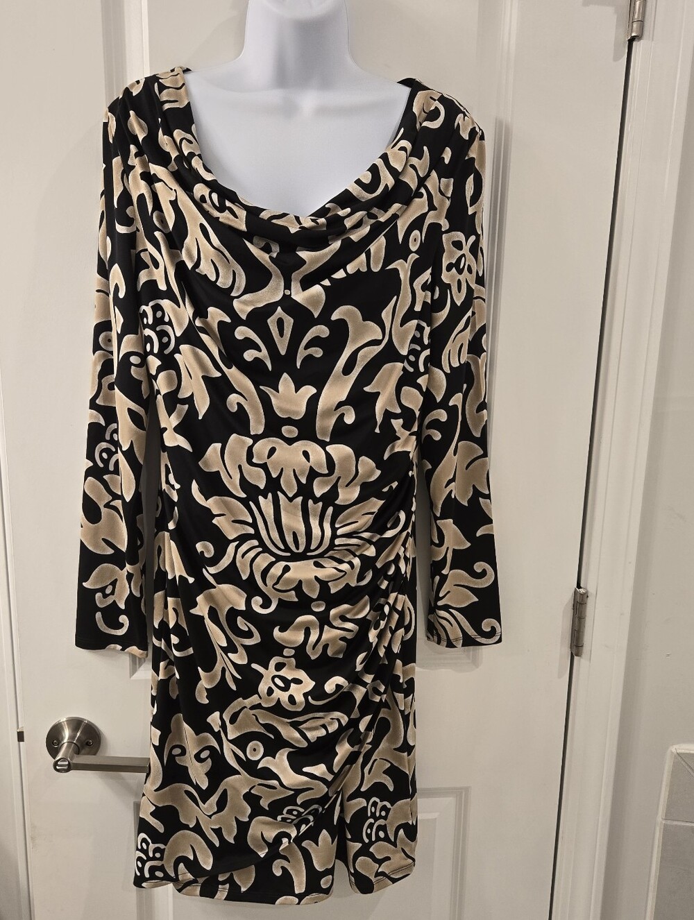 INC International Concepts Black a Long Sleeve Dress|Large